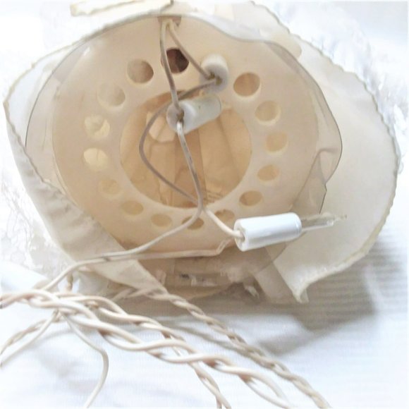 VTG Christmas Angel Tree Topper Porcelain Lighted Lace Holiday Home Decor Works - Picture 5 of 6